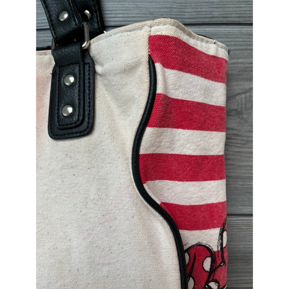 Loungefly Disney Minnie Mouse Tote Bag White Red - Picture 5 of 8